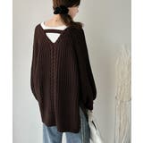 後ろ姿まで抜け感UP♪ケーブル編みバックデザイン×ルース片畦ビッグラグランニット… | Classical Elf | 詳細画像17