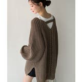 後ろ姿まで抜け感UP♪ケーブル編みバックデザイン×ルース片畦ビッグラグランニット… | Classical Elf | 詳細画像22