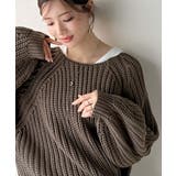 モカ | 後ろ姿まで抜け感UP♪ケーブル編みバックデザイン×ルース片畦ビッグラグランニット… | Classical Elf