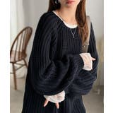 後ろ姿まで抜け感UP♪ケーブル編みバックデザイン×ルース片畦ビッグラグランニット… | Classical Elf | 詳細画像29