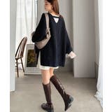 後ろ姿まで抜け感UP♪ケーブル編みバックデザイン×ルース片畦ビッグラグランニット… | Classical Elf | 詳細画像30