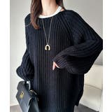 後ろ姿まで抜け感UP♪ケーブル編みバックデザイン×ルース片畦ビッグラグランニット… | Classical Elf | 詳細画像33