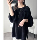 後ろ姿まで抜け感UP♪ケーブル編みバックデザイン×ルース片畦ビッグラグランニット… | Classical Elf | 詳細画像35