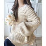 後ろ姿まで抜け感UP♪ケーブル編みバックデザイン×ルース片畦ビッグラグランニット… | Classical Elf | 詳細画像4