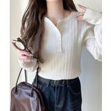 もっちり柔らかな風合い。ミニケーブル編みヘンリーネックニット（長袖） | Classical Elf  | 詳細画像4 