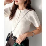 シンプルな心地よさ。半袖ヘンリーミニケーブルニット(半袖) | Classical Elf | 詳細画像3