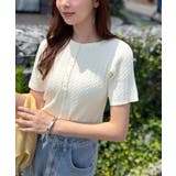 シンプルな心地よさ。半袖ヘンリーミニケーブルニット(半袖) | Classical Elf | 詳細画像4