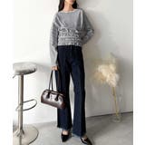 甘すぎない大人なフェミニン◎フリルビスチェベルトセットカットソートップス（長袖） | Classical Elf  | 詳細画像3 