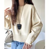 ゆったりなのに上品でキチンと見え。ミラノリブ袖先ゴールドボタンプルオーバー | Classical Elf  | 詳細画像3 