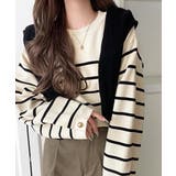 ゆったりなのに上品でキチンと見え。ミラノリブ袖先ゴールドボタンプルオーバー | Classical Elf  | 詳細画像8 