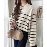 ゆったりなのに上品でキチンと見え。ミラノリブ袖先ゴールドボタンプルオーバー | Classical Elf  | 詳細画像9 