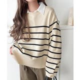 ゆったりなのに上品でキチンと見え。ミラノリブ袖先ゴールドボタンプルオーバー | Classical Elf  | 詳細画像10 