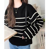 ゆったりなのに上品でキチンと見え。ミラノリブ袖先ゴールドボタンプルオーバー | Classical Elf  | 詳細画像27 