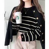 ゆったりなのに上品でキチンと見え。ミラノリブ袖先ゴールドボタンプルオーバー | Classical Elf  | 詳細画像33 