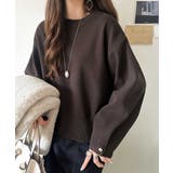 ゆったりなのに上品でキチンと見え。ミラノリブ袖先ゴールドボタンプルオーバー | Classical Elf  | 詳細画像34 