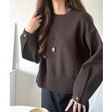 ゆったりなのに上品でキチンと見え。ミラノリブ袖先ゴールドボタンプルオーバー | Classical Elf  | 詳細画像37 