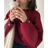 ゆったりなのに上品でキチンと見え。ミラノリブ袖先ゴールドボタンプルオーバー | Classical Elf  | 詳細画像48 