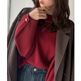 ゆったりなのに上品でキチンと見え。ミラノリブ袖先ゴールドボタンプルオーバー | Classical Elf  | 詳細画像49 