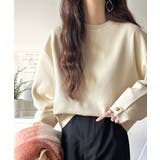 ゆったりなのに上品でキチンと見え。ミラノリブ袖先ゴールドボタンプルオーバー | Classical Elf  | 詳細画像2 