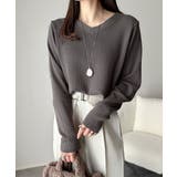 デコルテ美人。着映えVネックシンプルリブニット(長袖) | Classical Elf | 詳細画像33