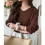 デコルテ美人。着映えVネックシンプルリブニット(長袖) | Classical Elf | 詳細画像42