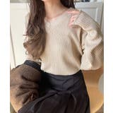 デコルテ美人。着映えVネックシンプルリブニット(長袖) | Classical Elf | 詳細画像56