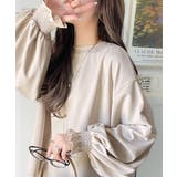 ライトベージュ | シーズンを彩るニュアンスカラー。キャンディスリーブカットジョーゼットブラウス | Classical Elf