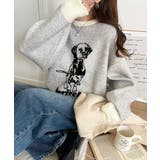 アイボリー | 着心地抜群!大人かわいいスタイルに♪ダブルジャガード配色ダルメシアン柄ニット | Classical Elf