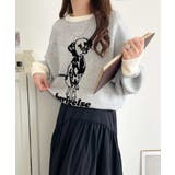 着心地抜群!大人かわいいスタイルに♪ダブルジャガード配色ダルメシアン柄ニット | Classical Elf | 詳細画像6