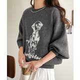 着心地抜群!大人かわいいスタイルに♪ダブルジャガード配色ダルメシアン柄ニット | Classical Elf | 詳細画像20