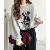 着心地抜群!大人かわいいスタイルに♪ダブルジャガード配色ダルメシアン柄ニット | Classical Elf | 詳細画像2