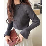 袖にキュン♪大人女子の旬顔トップス。ランダムリブ袖フレアモックネックプルオーバー… | Classical Elf  | 詳細画像18 