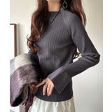 袖にキュン♪大人女子の旬顔トップス。ランダムリブ袖フレアモックネックプルオーバー… | Classical Elf  | 詳細画像20 