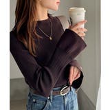 袖にキュン♪大人女子の旬顔トップス。ランダムリブ袖フレアモックネックプルオーバー… | Classical Elf  | 詳細画像31 