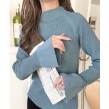 袖にキュン♪大人女子の旬顔トップス。ランダムリブ袖フレアモックネックプルオーバー… | Classical Elf  | 詳細画像41 