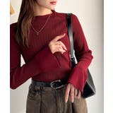 袖にキュン♪大人女子の旬顔トップス。ランダムリブ袖フレアモックネックプルオーバー… | Classical Elf  | 詳細画像47 