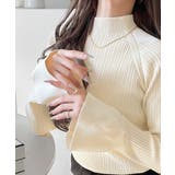 袖にキュン♪大人女子の旬顔トップス。ランダムリブ袖フレアモックネックプルオーバー… | Classical Elf  | 詳細画像1 