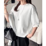 袖きらり、きちんと魅せる。ゴールドボタン使い袖タックミラノリブトップス（半袖） | Classical Elf  | 詳細画像5 