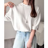 袖きらり、きちんと魅せる。ゴールドボタン使い袖タックミラノリブトップス（半袖） | Classical Elf  | 詳細画像9 