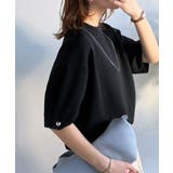 袖きらり、きちんと魅せる。ゴールドボタン使い袖タックミラノリブトップス（半袖） | Classical Elf  | 詳細画像12 