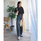 袖きらり、きちんと魅せる。ゴールドボタン使い袖タックミラノリブトップス（半袖） | Classical Elf  | 詳細画像18 