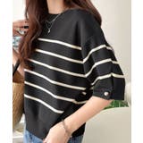 袖きらり、きちんと魅せる。ゴールドボタン使い袖タックミラノリブトップス（半袖） | Classical Elf  | 詳細画像20 