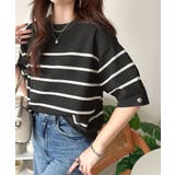 袖きらり、きちんと魅せる。ゴールドボタン使い袖タックミラノリブトップス（半袖） | Classical Elf  | 詳細画像21 