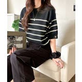 袖きらり、きちんと魅せる。ゴールドボタン使い袖タックミラノリブトップス（半袖） | Classical Elf  | 詳細画像24 