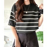 袖きらり、きちんと魅せる。ゴールドボタン使い袖タックミラノリブトップス（半袖） | Classical Elf  | 詳細画像26 