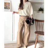 袖きらり、きちんと魅せる。ゴールドボタン使い袖タックミラノリブトップス（半袖） | Classical Elf  | 詳細画像32 