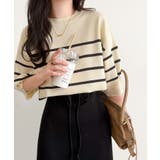 袖きらり、きちんと魅せる。ゴールドボタン使い袖タックミラノリブトップス（半袖） | Classical Elf  | 詳細画像40 