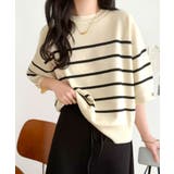 袖きらり、きちんと魅せる。ゴールドボタン使い袖タックミラノリブトップス（半袖） | Classical Elf  | 詳細画像42 