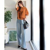 袖きらり、きちんと魅せる。ゴールドボタン使い袖タックミラノリブトップス（半袖） | Classical Elf  | 詳細画像52 