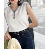 着回し力抜群!ストレッチが効いた前後2Way配色ニットリブタンク | Classical Elf | 詳細画像6